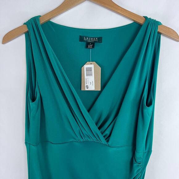 NEW Ralph Lauren Green Knee Length Mini Cocktail Women's Dress Size 8 - Picture 3 of 7